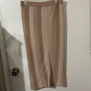 Forever 21 Gold Sparkly Striped Maxi Skirt size L